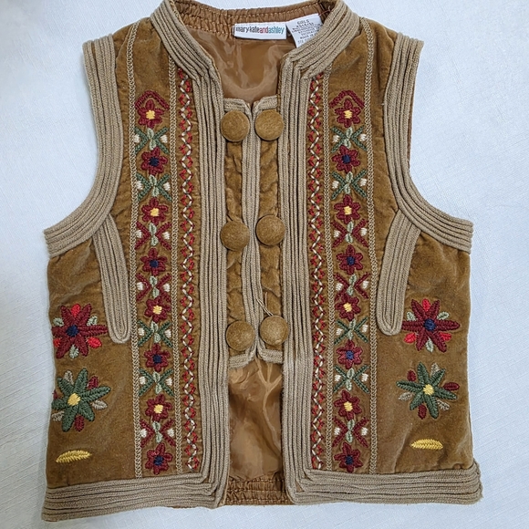 Girl's 4/5 Boho Vest Hippie Vibes Brown - Picture 1 of 7